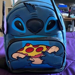 Disney Blue Faux Leather Stitch Backpack